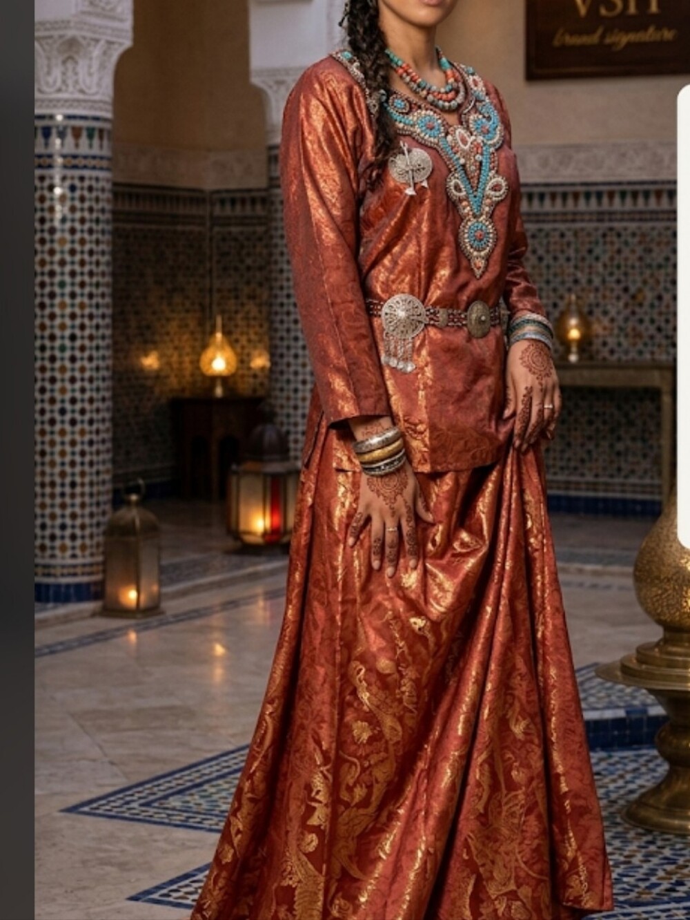 2 pc Moroccan skirt & Top L shiny beaded ethnic